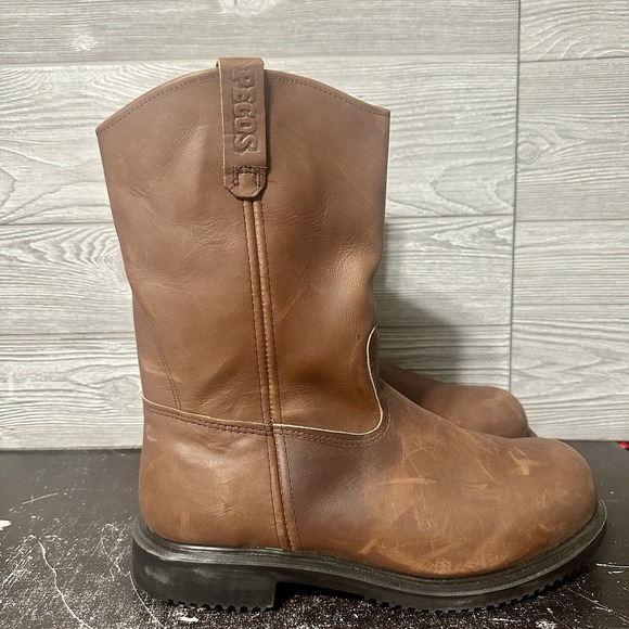 Red Wing Pecos Boots Leather Work Steel Toe Brown 8231 USA Mens 14 EE New Read 1